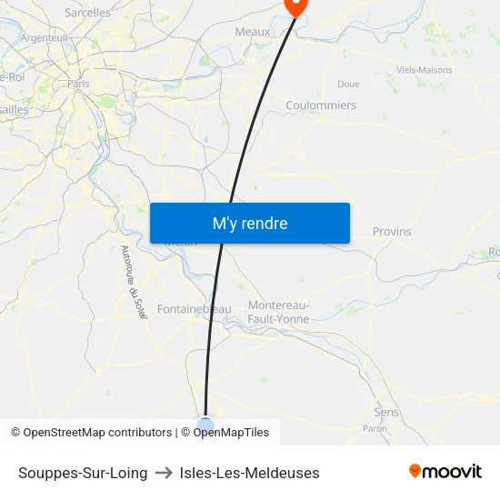 Souppes-Sur-Loing to Isles-Les-Meldeuses map