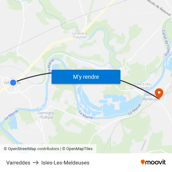 Varreddes to Isles-Les-Meldeuses map