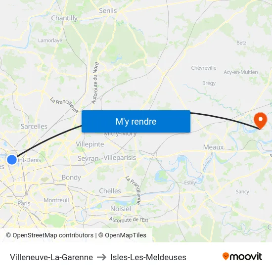Villeneuve-La-Garenne to Isles-Les-Meldeuses map