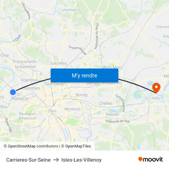 Carrieres-Sur-Seine to Isles-Les-Villenoy map