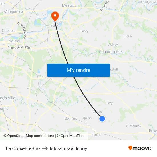 La Croix-En-Brie to Isles-Les-Villenoy map
