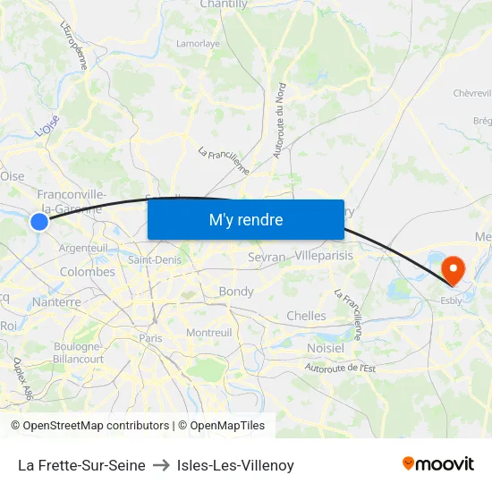 La Frette-Sur-Seine to Isles-Les-Villenoy map