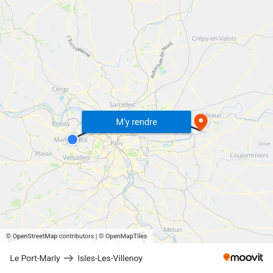 Le Port-Marly to Isles-Les-Villenoy map