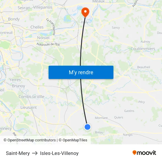 Saint-Mery to Isles-Les-Villenoy map