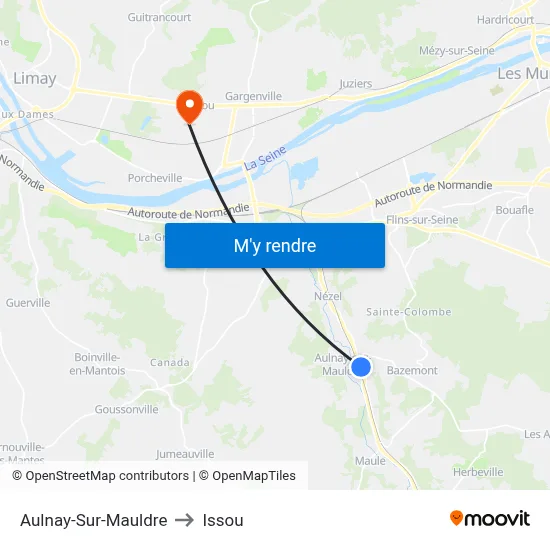 Aulnay-Sur-Mauldre to Issou map