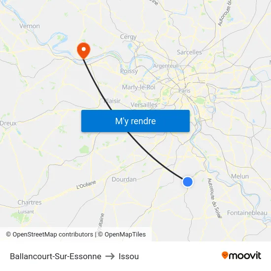 Ballancourt-Sur-Essonne to Issou map