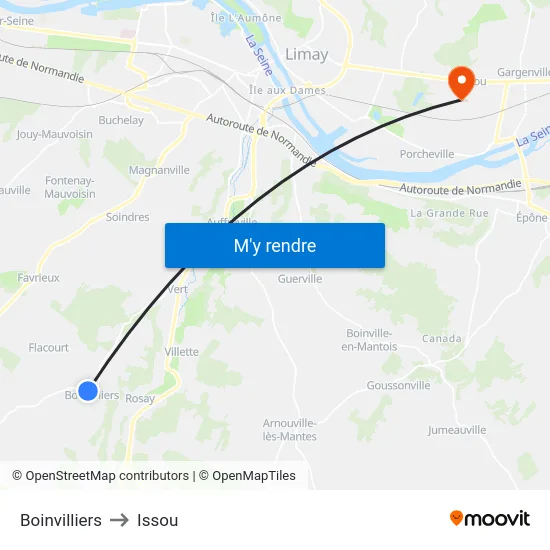 Boinvilliers to Issou map