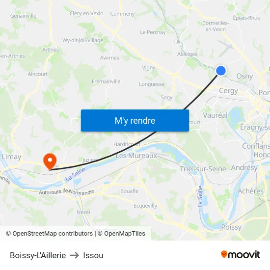Boissy-L'Aillerie to Issou map