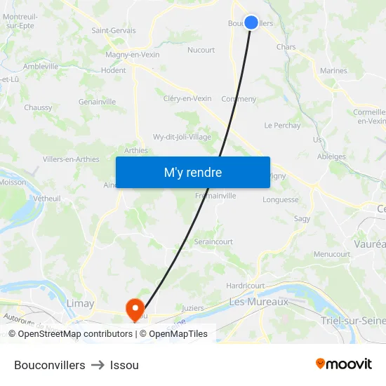 Bouconvillers to Issou map