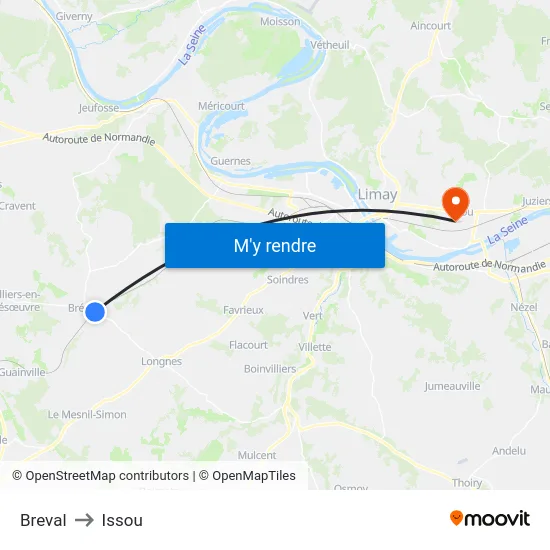 Breval to Issou map