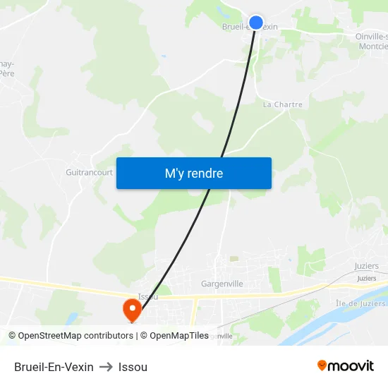 Brueil-En-Vexin to Issou map