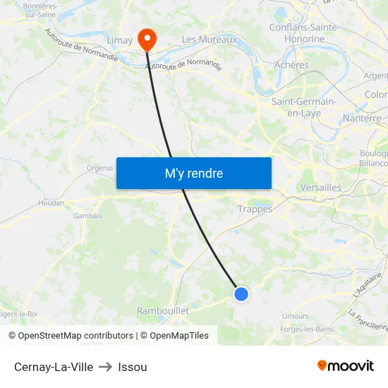 Cernay-La-Ville to Issou map