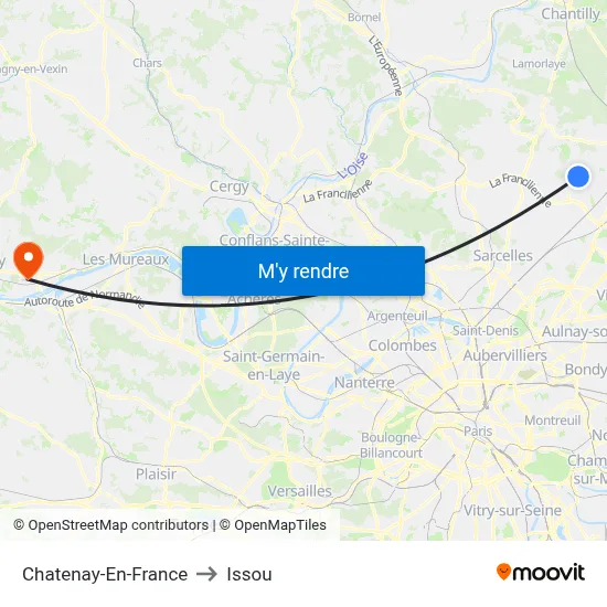 Chatenay-En-France to Issou map