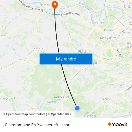 Clairefontaine-En-Yvelines to Issou map
