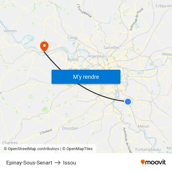 Epinay-Sous-Senart to Issou map