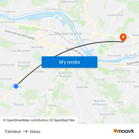 Favrieux to Issou map