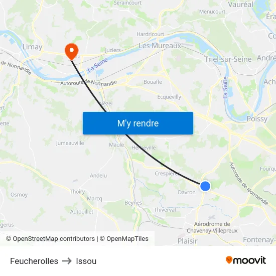 Feucherolles to Issou map