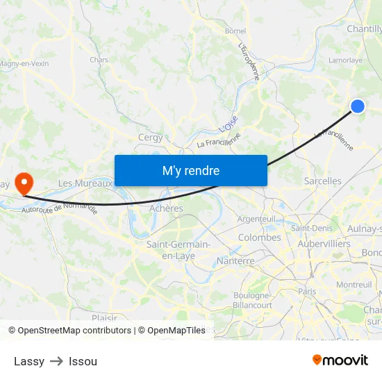 Lassy to Issou map