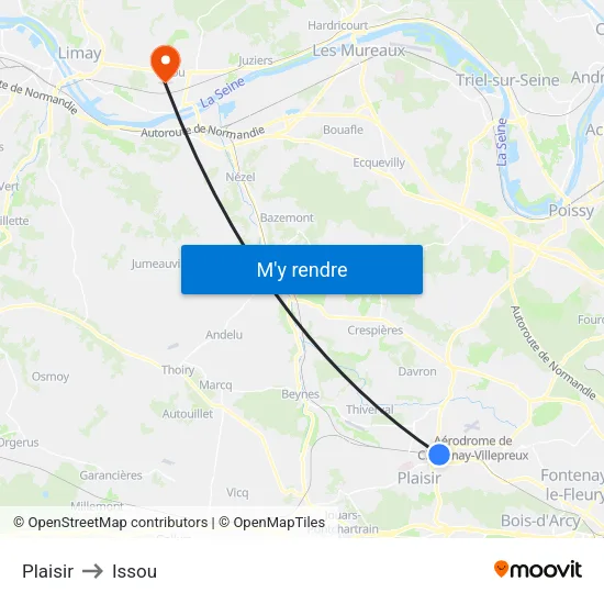 Plaisir to Issou map