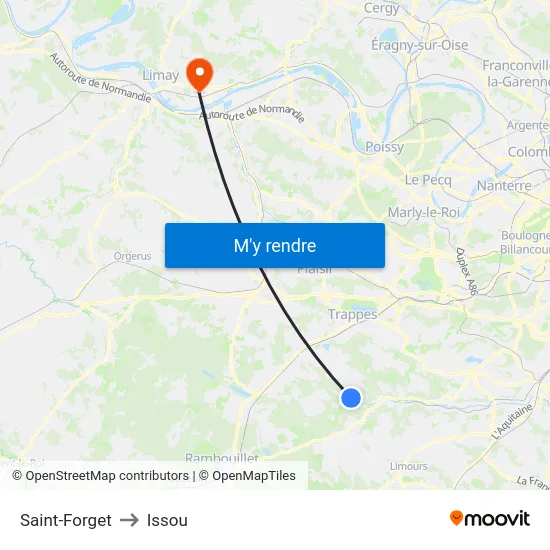 Saint-Forget to Issou map