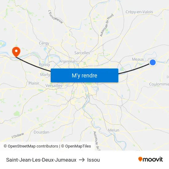 Saint-Jean-Les-Deux-Jumeaux to Issou map