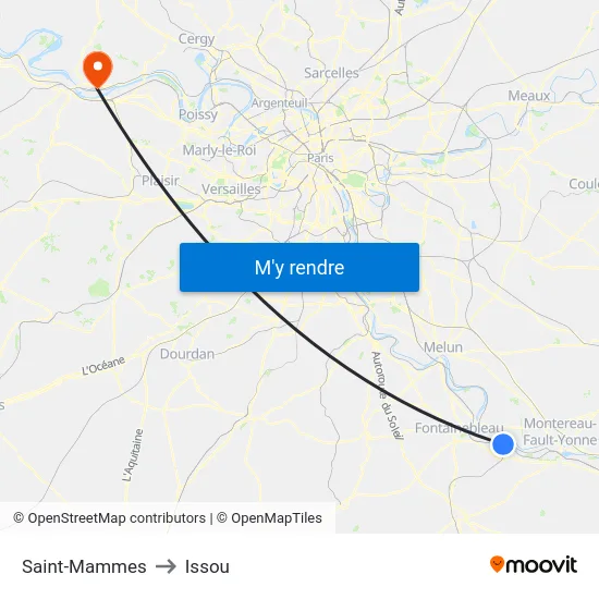 Saint-Mammes to Issou map