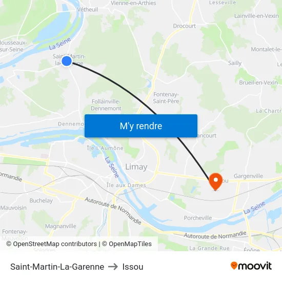 Saint-Martin-La-Garenne to Issou map