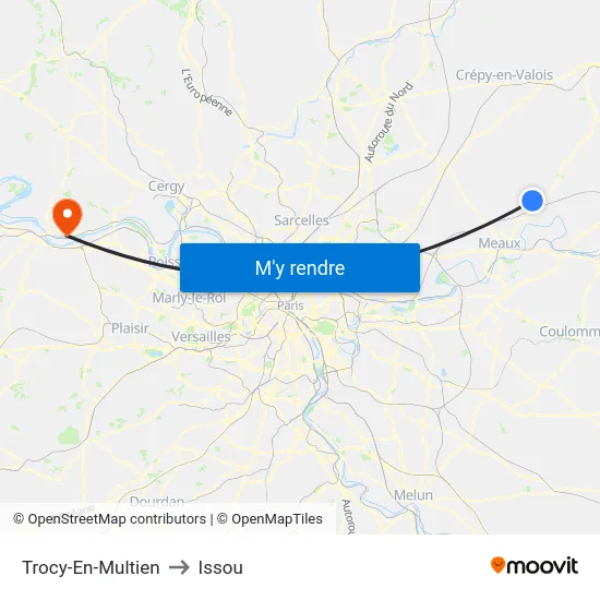 Trocy-En-Multien to Issou map