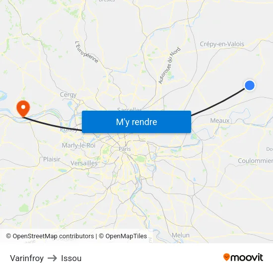 Varinfroy to Issou map