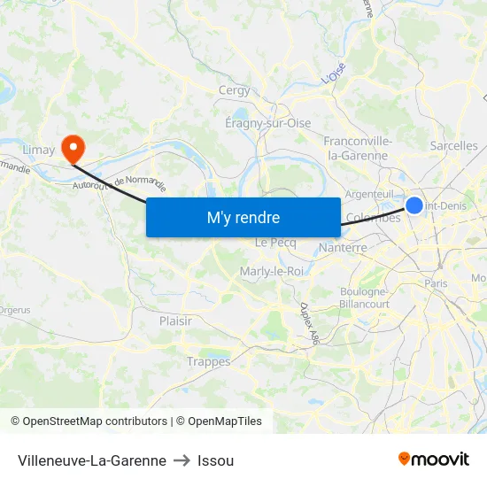 Villeneuve-La-Garenne to Issou map