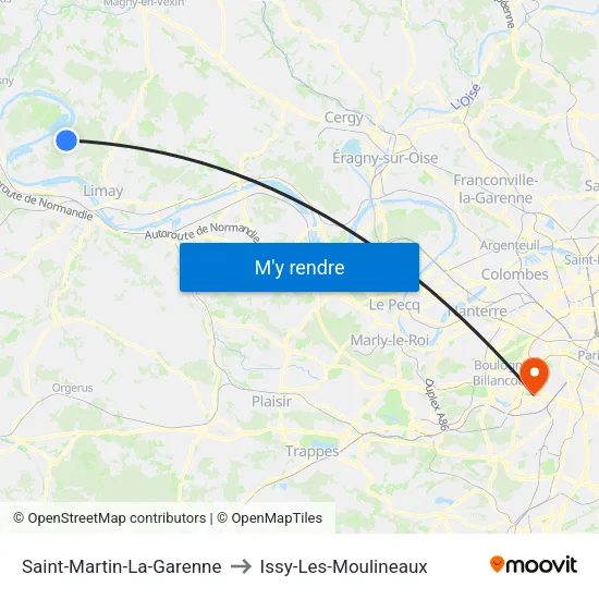 Saint-Martin-La-Garenne to Issy-Les-Moulineaux map