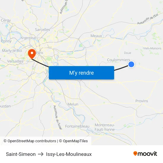 Saint-Simeon to Issy-Les-Moulineaux map