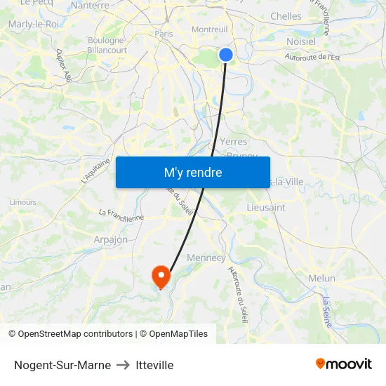 Nogent-Sur-Marne to Itteville map