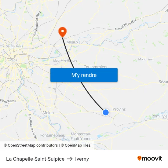 La Chapelle-Saint-Sulpice to Iverny map