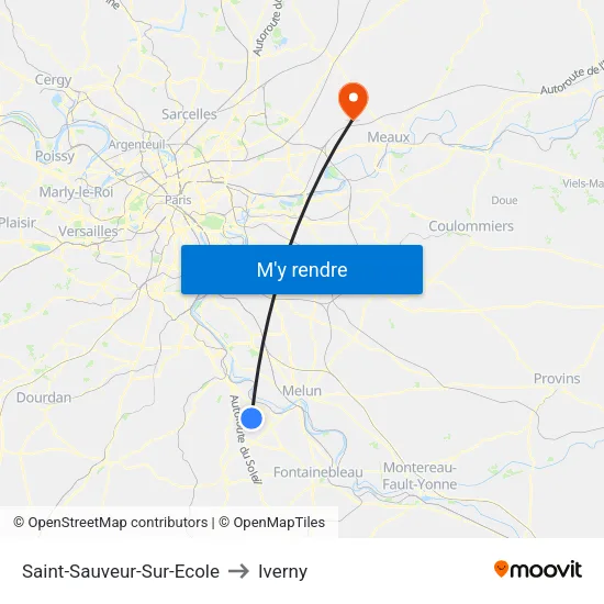 Saint-Sauveur-Sur-Ecole to Iverny map