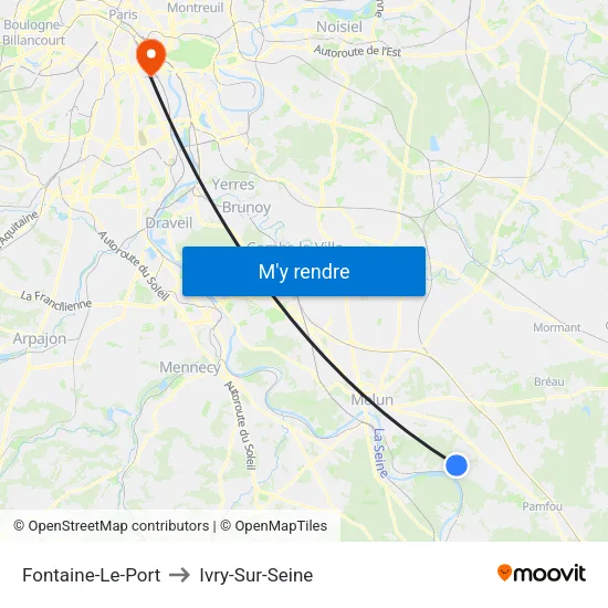 Fontaine-Le-Port to Ivry-Sur-Seine map