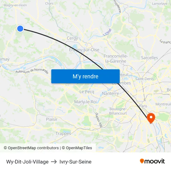 Wy-Dit-Joli-Village to Ivry-Sur-Seine map