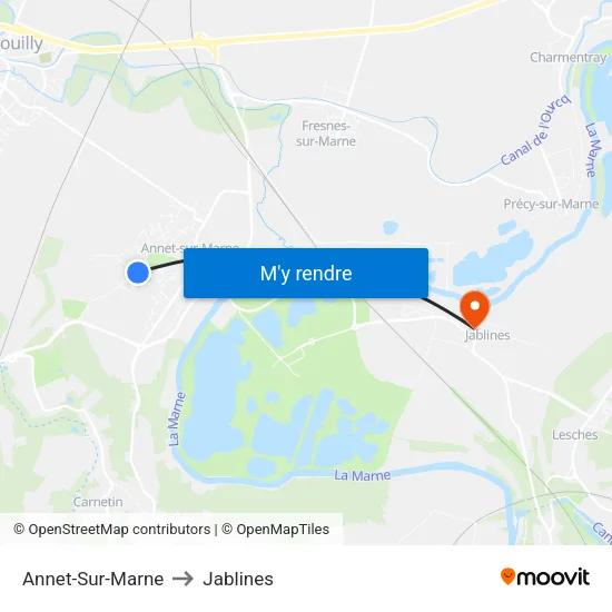 Annet-Sur-Marne to Jablines map