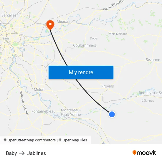 Baby to Jablines map