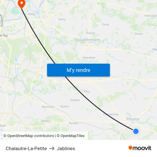Chalautre-La-Petite to Jablines map