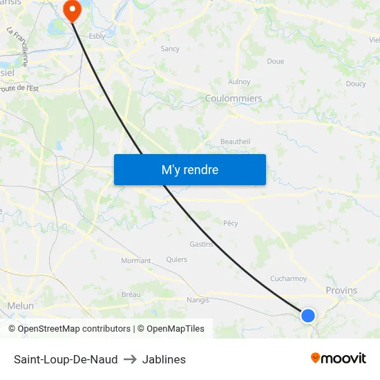 Saint-Loup-De-Naud to Jablines map