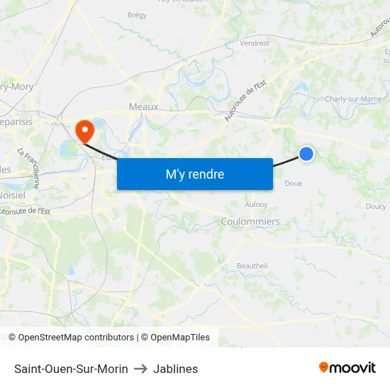 Saint-Ouen-Sur-Morin to Jablines map