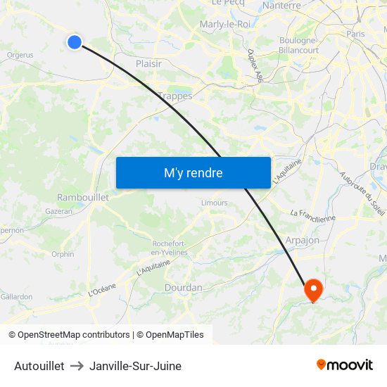 Autouillet to Janville-Sur-Juine map
