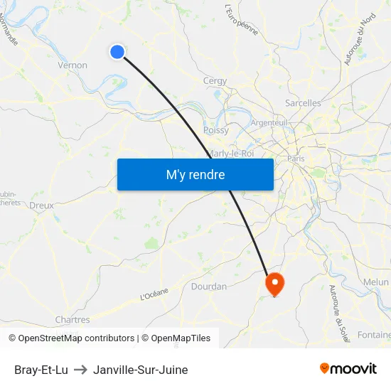 Bray-Et-Lu to Janville-Sur-Juine map