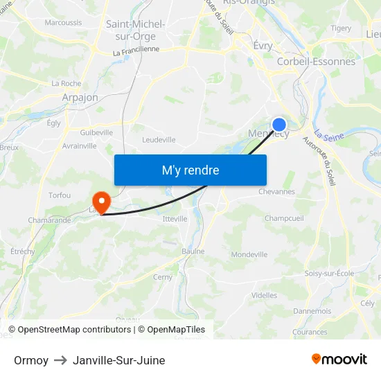 Ormoy to Janville-Sur-Juine map