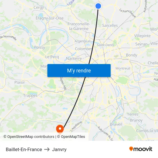 Baillet-En-France to Janvry map