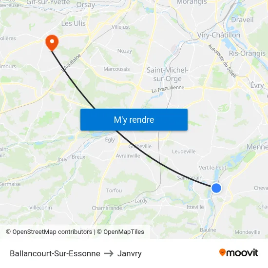 Ballancourt-Sur-Essonne to Janvry map