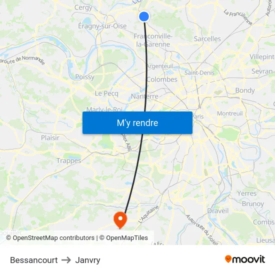 Bessancourt to Janvry map