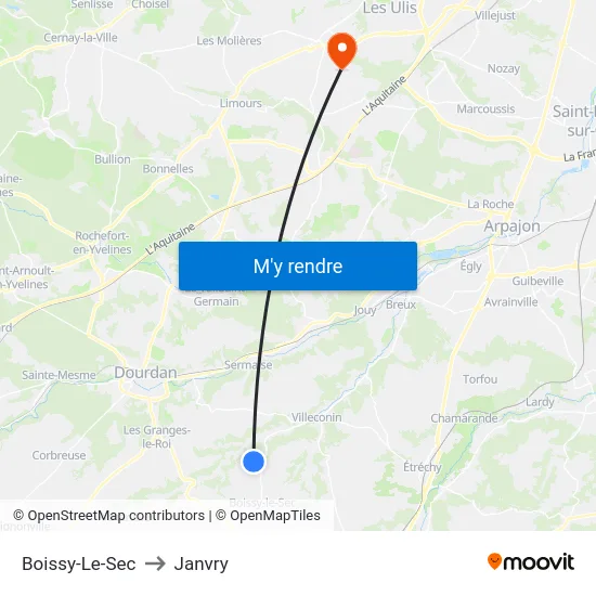Boissy-Le-Sec to Janvry map