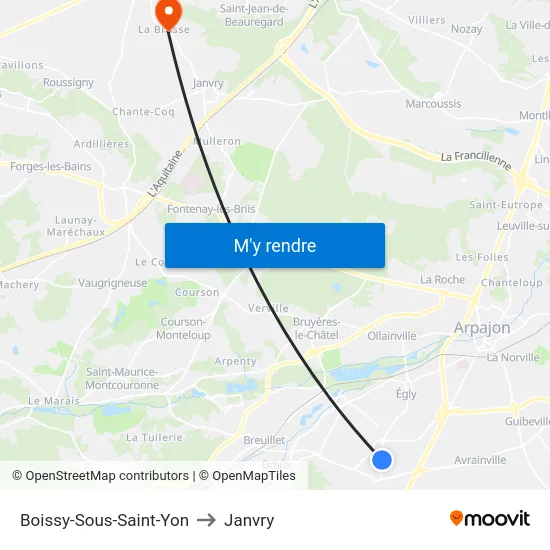 Boissy-Sous-Saint-Yon to Janvry map